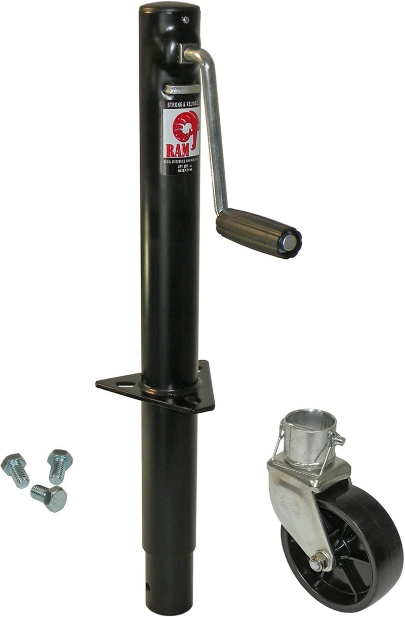 A-Frame Trailer Jack with Wheel and Mounting Hardware